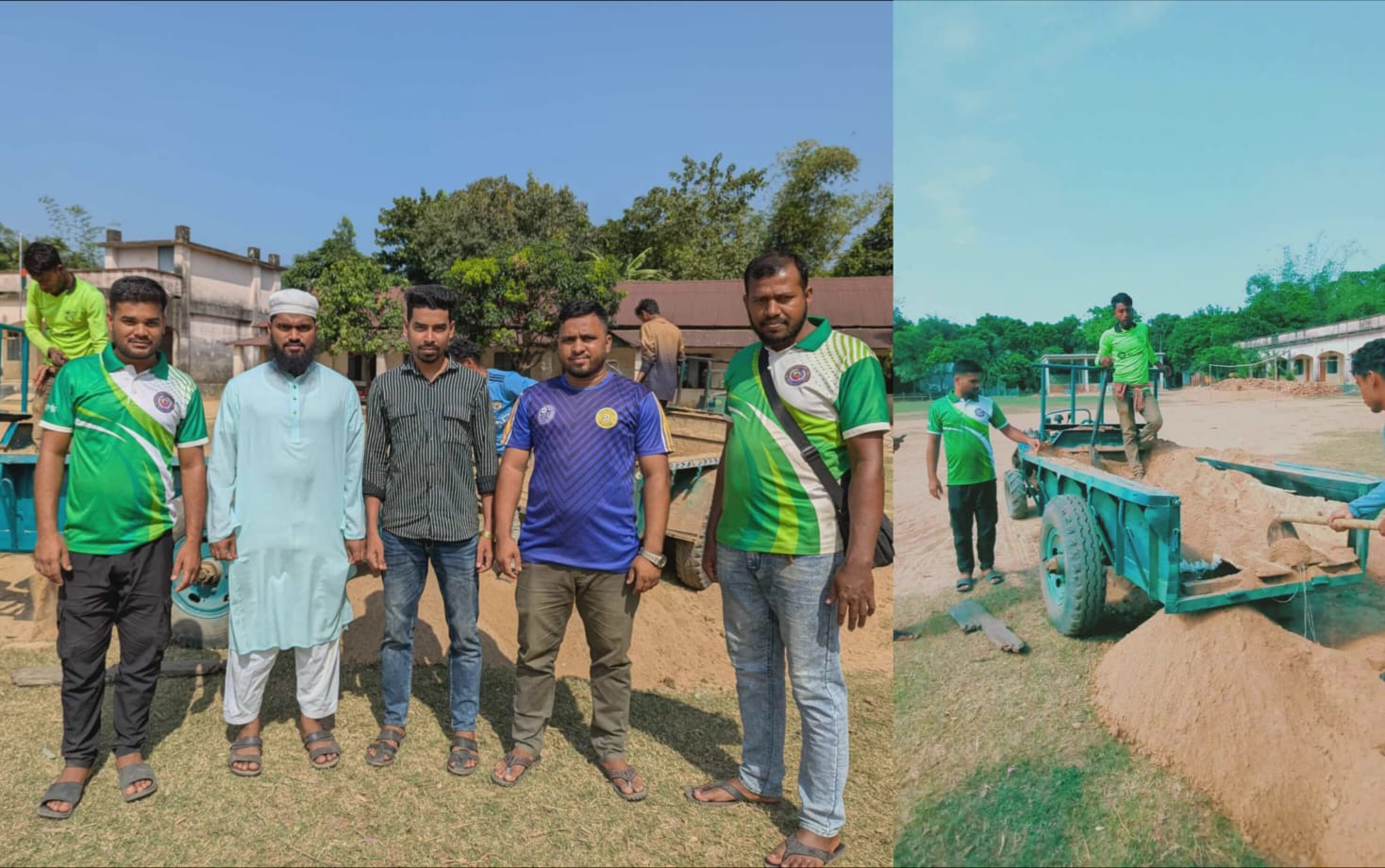 তাহিরপুরে মানবতা ছাত্রকল্যাণ পরিষদের উদ্যোগে ঐতিহ্যবাহী মাঠ সংস্কার