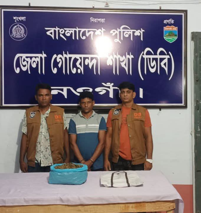 নওগাঁয় ২ কেজি গাঁজাসহ মাদক সম্রাট সেরকুল গ্রেফতার